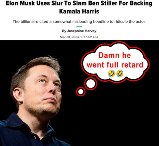 Elon Musk refers to Ben Still as a retard