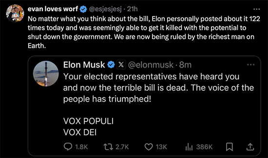 Elon Musk believes his is the Voice of God